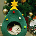 Christmas Tree Shaped Cat Bed
