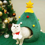 Christmas Tree Shaped Cat Bed