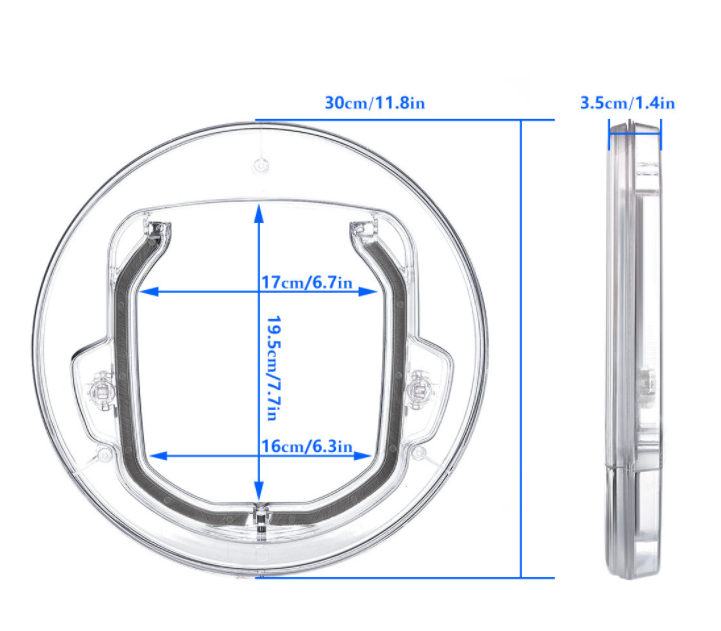 4 Ways Round Transparent Flap Pet Door