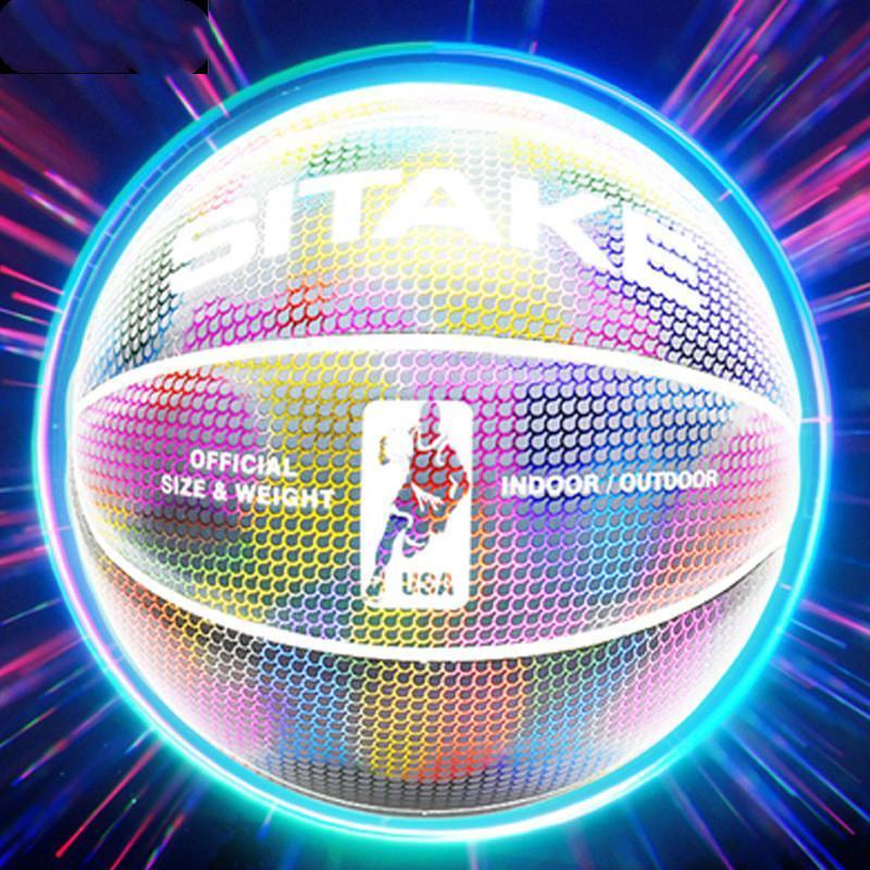 Glowing Reflective Holographic Basketball