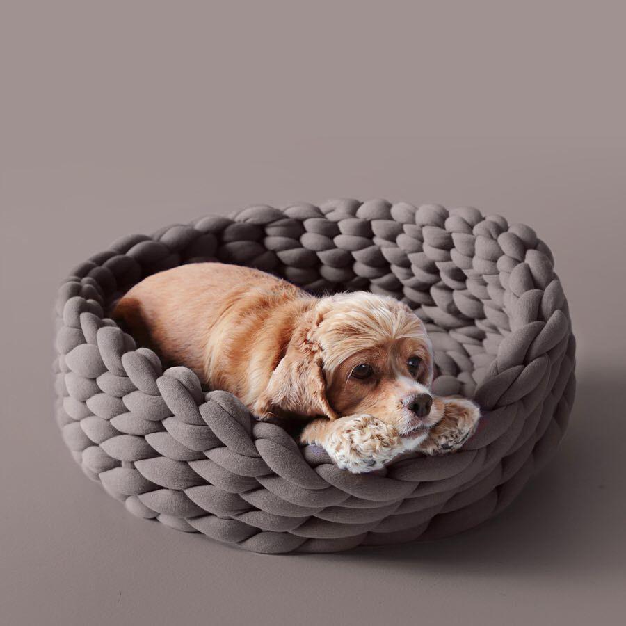 Hand Woven Chunky Knit Pet Bed