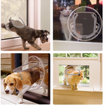 4 Ways Round Transparent Flap Pet Door