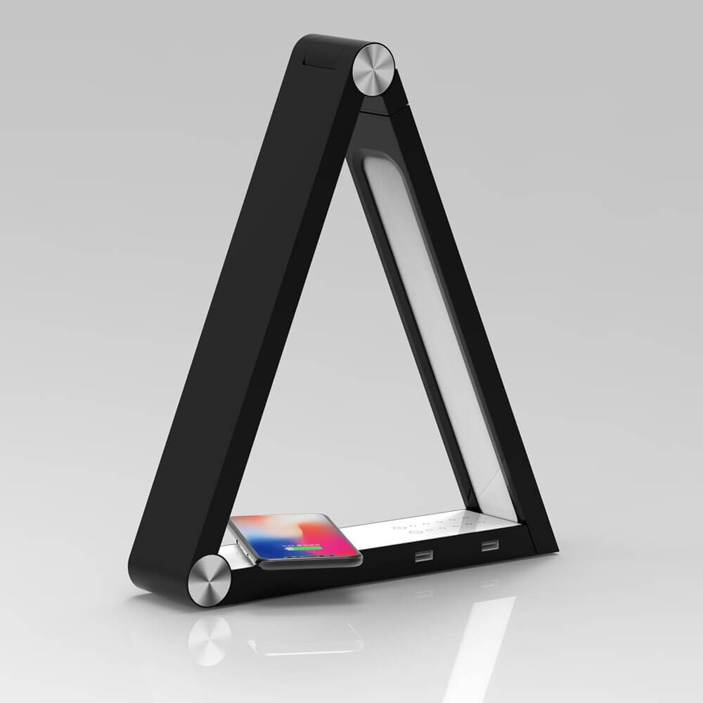 LED Triangle Wireless Charging Table Lamp