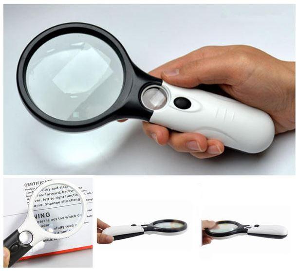Magnifying Lens Handheld With Light LED 10X 20X For Reading
