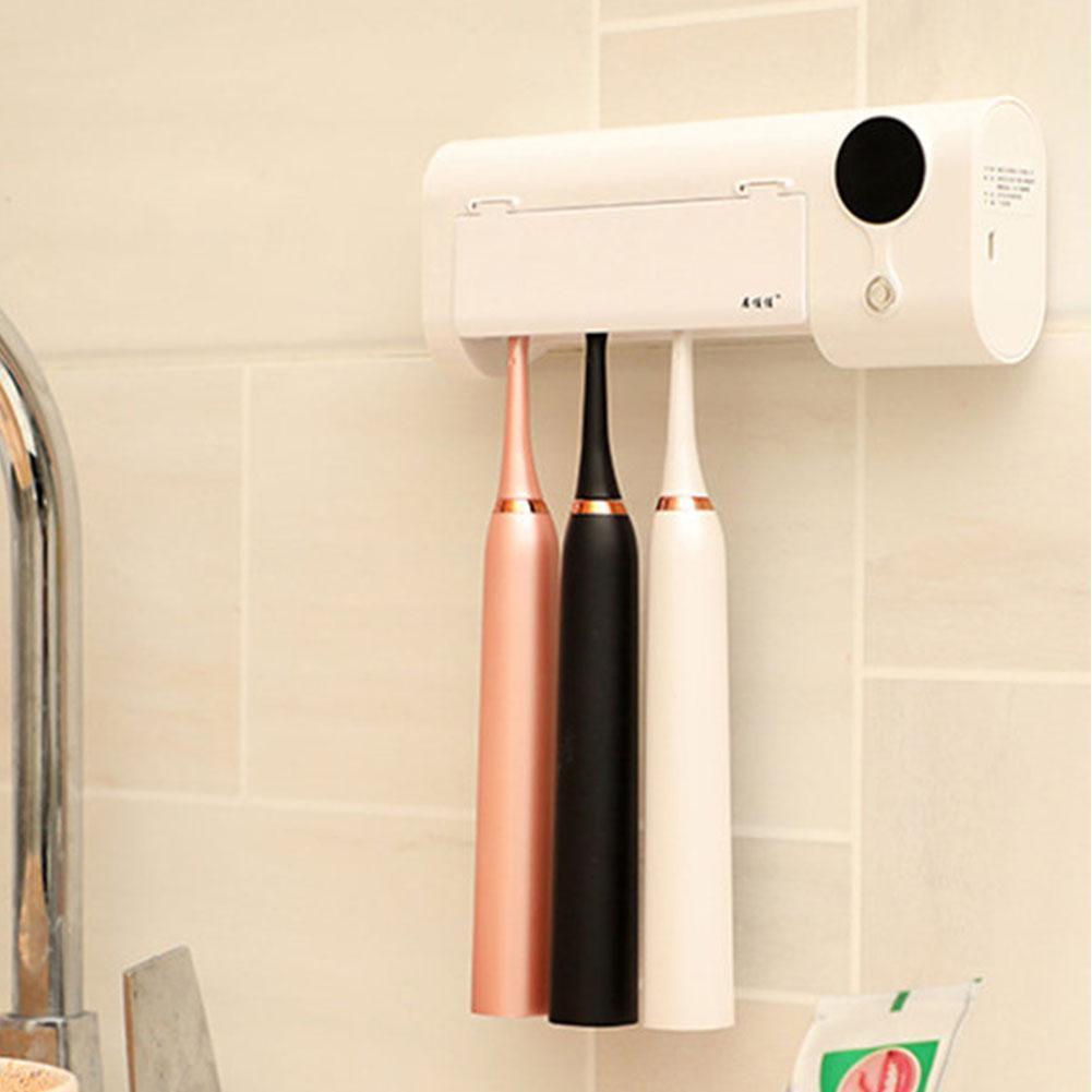 Cleaner Disinfection Anti Bacterial Home Storage Smart Induction UV Light Toothbrush Sterilizer Silent Holder Wall Mounted