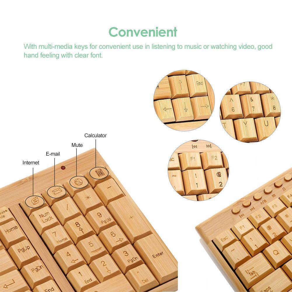 Eco Friendly Bamboo Keyboard and Mouse