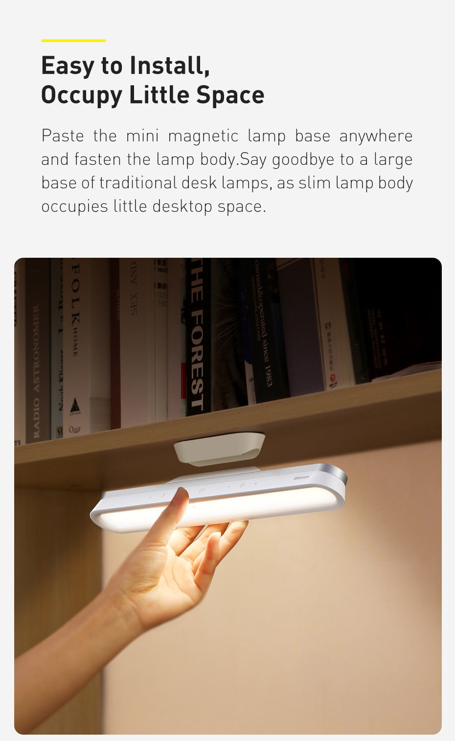 Rechargeable Magnetic LED Desk Lamp with Stepless Dimming