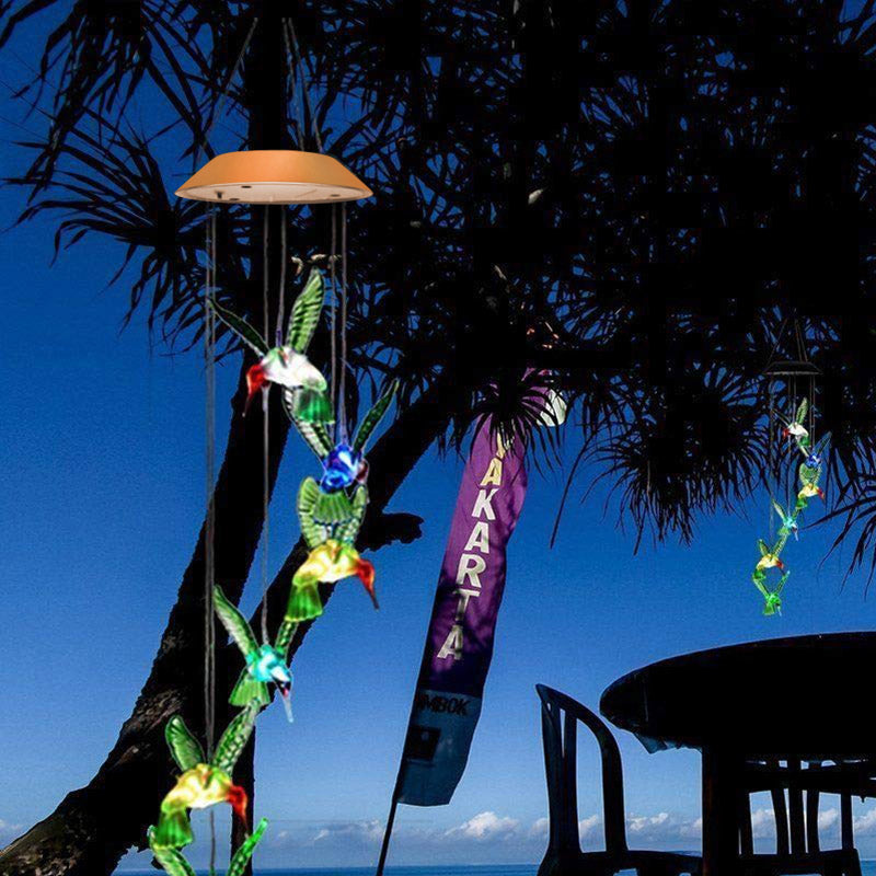 Solar LED Hummingbird Wind Chimes