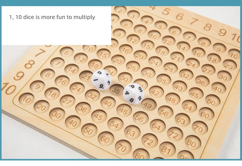 Wooden Montessori Multiplication Board Game