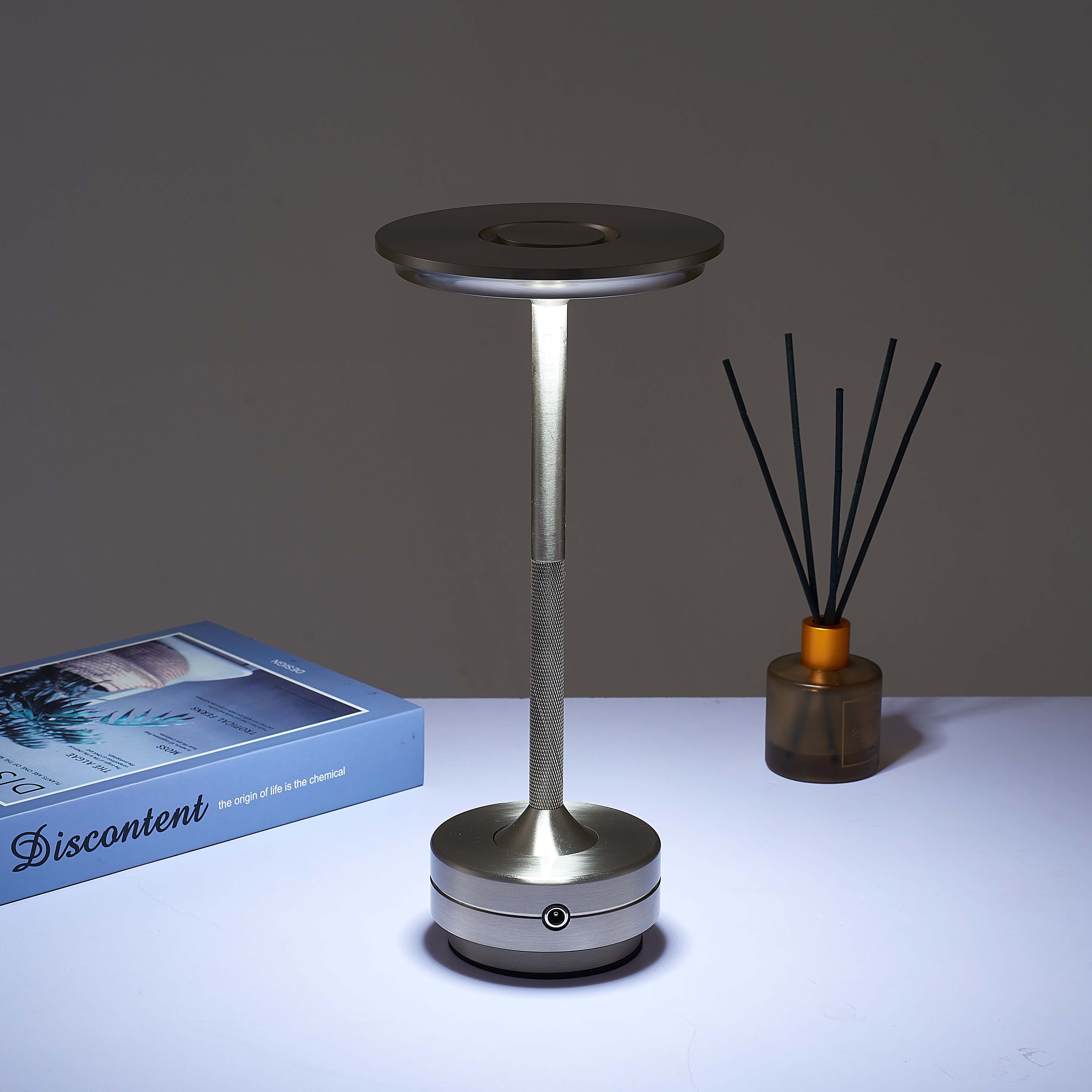 Metallic Cordless Table Lamp