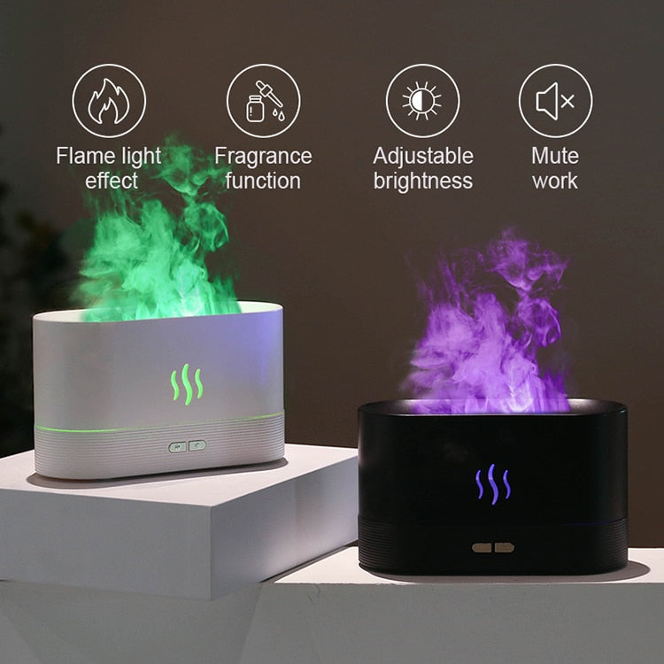 3D Flame Humidifier Essential Oil Diffuser