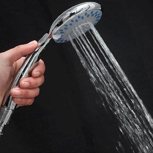 Handheld Shower Head Chrome Set Universal 3 Modes Multi-function