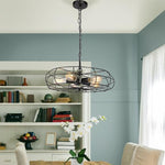 Black Vintage 5-Light Ceiling Fan Chandelier Chandeliers Trendy Household 
