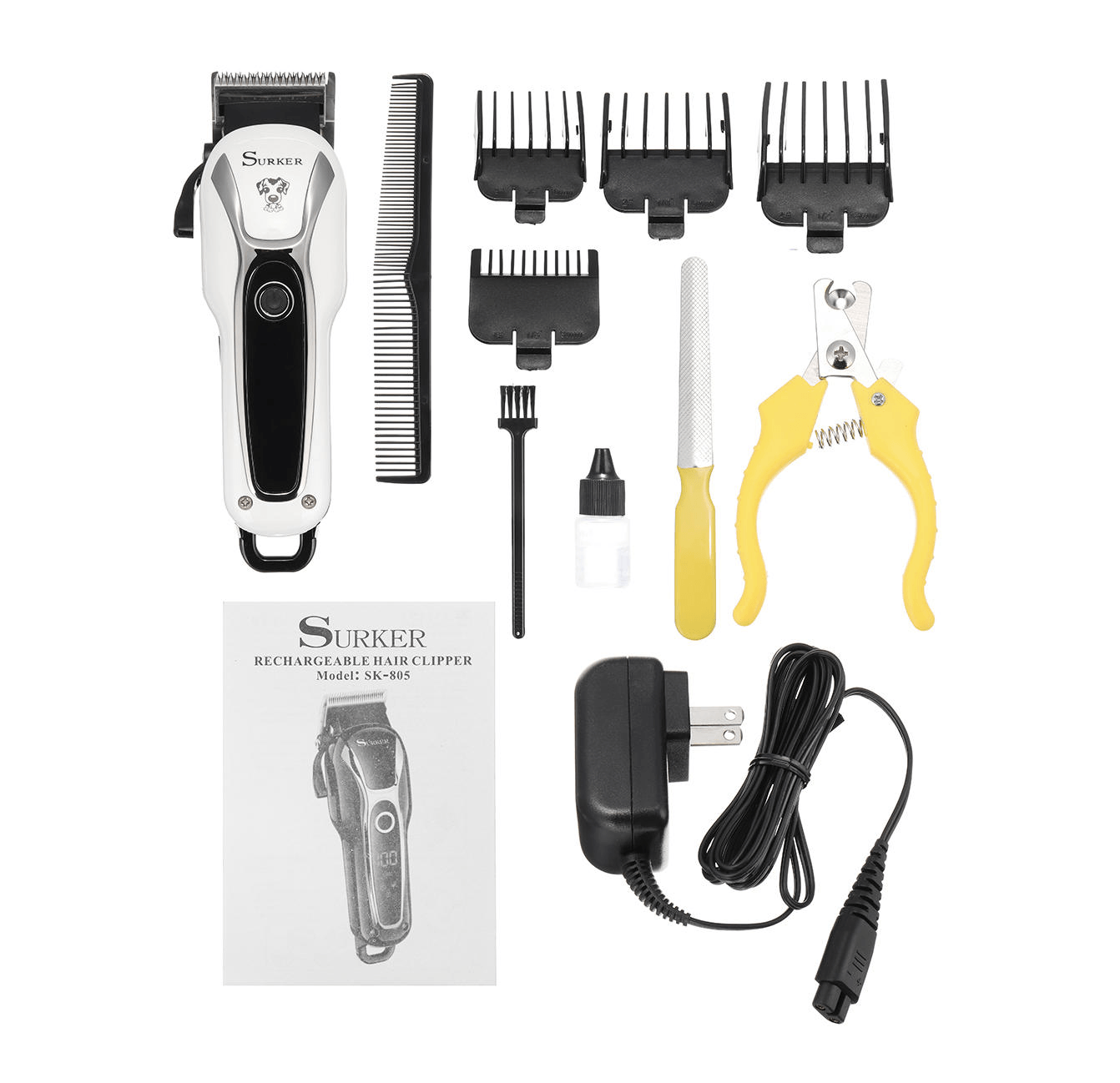 Pet Clipper Rechargeable Cat Dog Electric Trimmer Hair Cutter Shaver Grooming Tool Kit