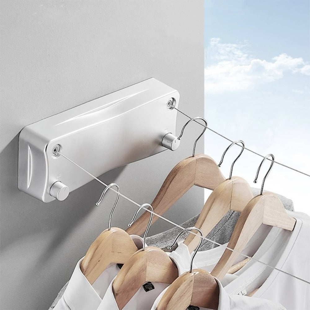 Wall Mounted Double Retractable Clothesline