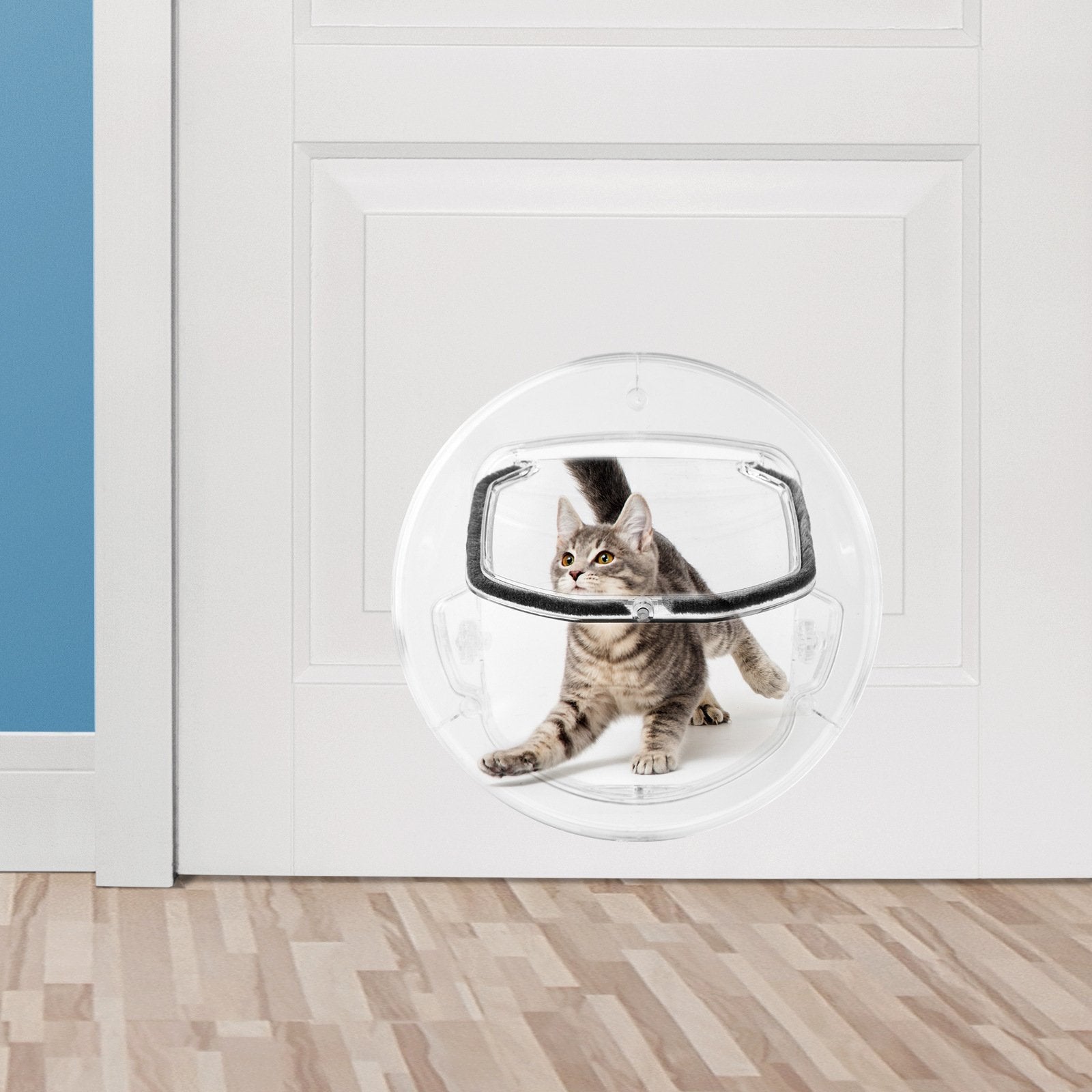 4 Ways Round Transparent Flap Pet Door