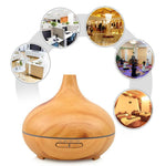 300ml Wood Grain Air Humidifier Essential Oil Diffuser