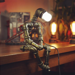 Steampunk Style Water Pipe Robot Table Lamp