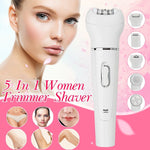 Hair Removal 5 in 1 Epilator with Facial Cleansing Brush Leg Shaver Bikini Trimmer Eyebrows Cordless Electric Skin Care