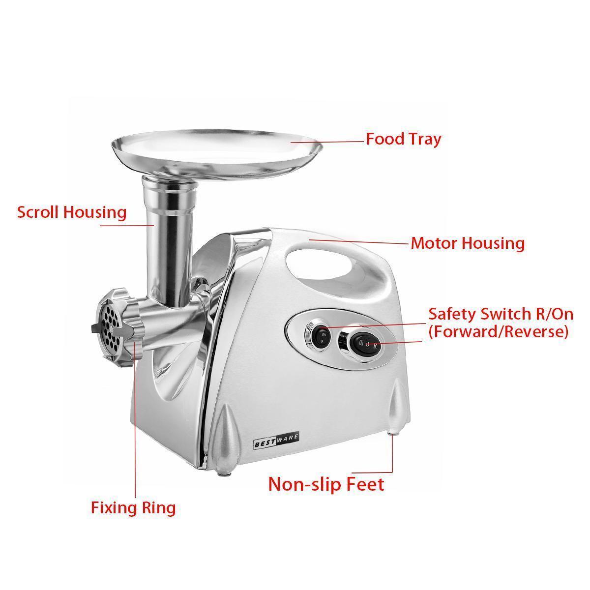 Electric Meat Grinder & Sausage Stuffer with Stainless Steel Blade | 2800W High Power