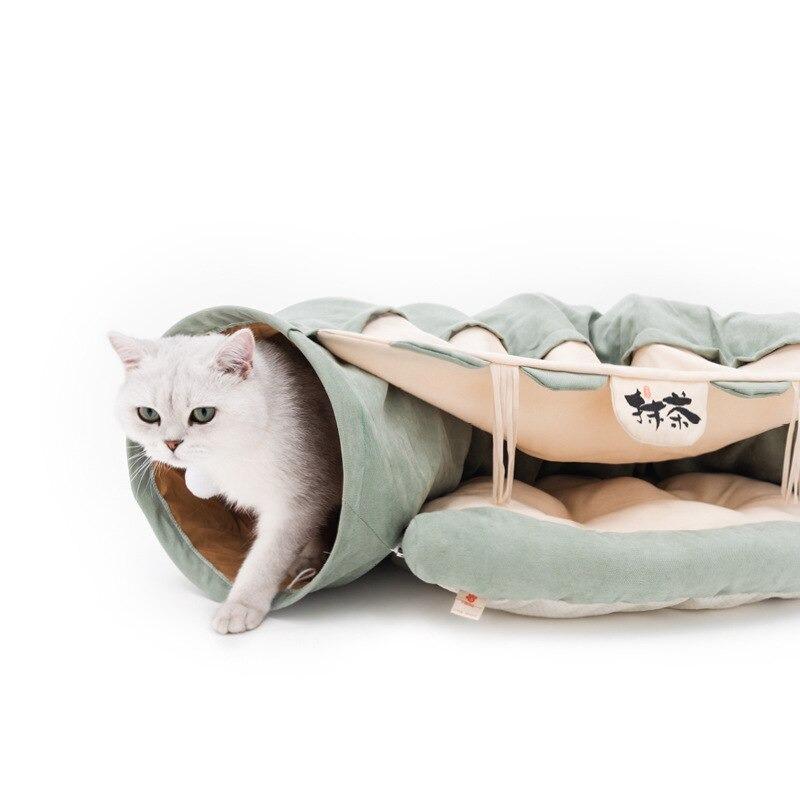 Collapsible Cat Bed with Tunnel