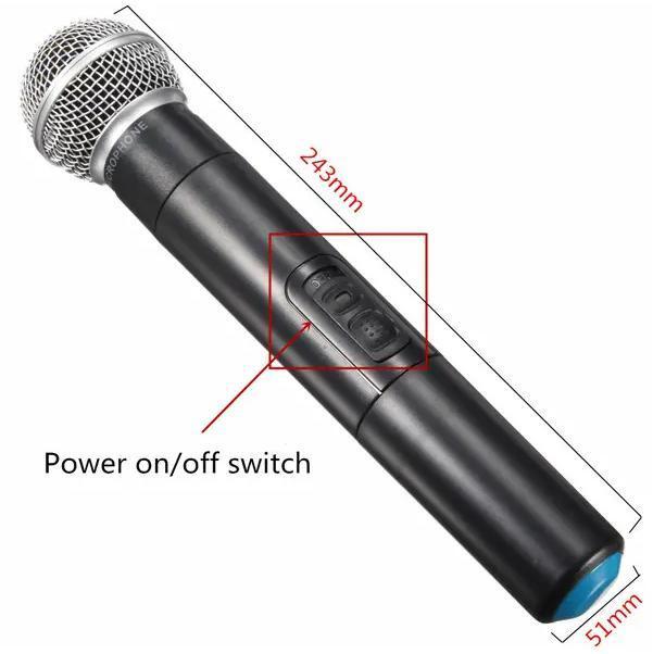 Dual Wireless Microphone System - Cordless Handheld Mics for Karaoke