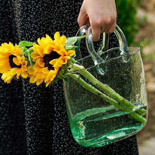 Nordic Transparent Handbag Glass Vase