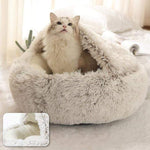 Fluffy Plush Cave Cat Bed