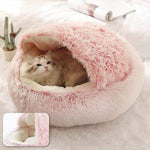 Fluffy Plush Cave Cat Bed