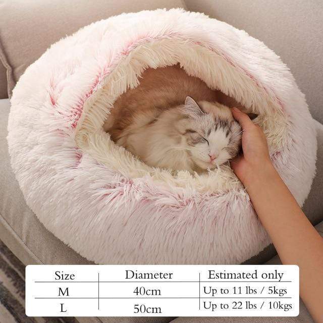 Fluffy Plush Cave Cat Bed