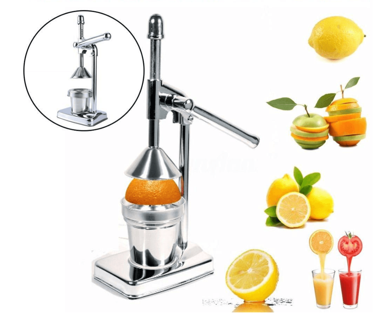 Stainless Steel Manual Citrus Juicer Orange Lemon Squeezer