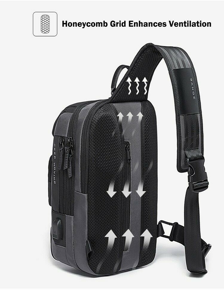 Men's USB Charging Crossbody Chest Bag