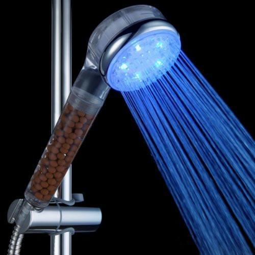 Color Changing LED Negative Ions Shower Head