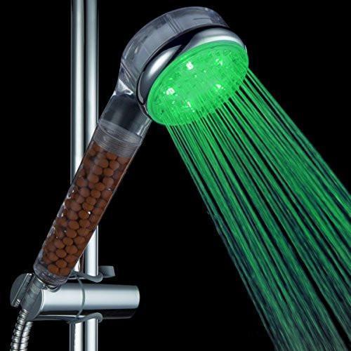 Color Changing LED Negative Ions Shower Head