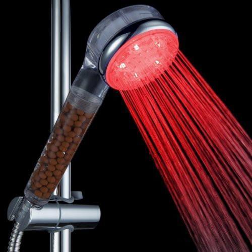 Color Changing LED Negative Ions Shower Head