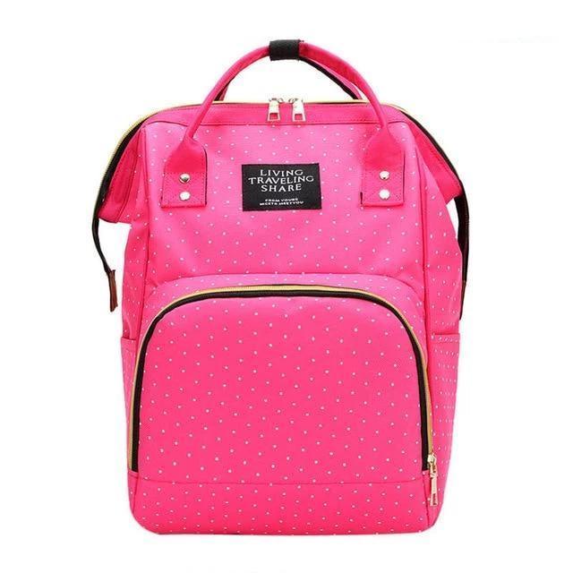 Diaper Backpack diaper backpack Trendy Household Dot Dark Pink 