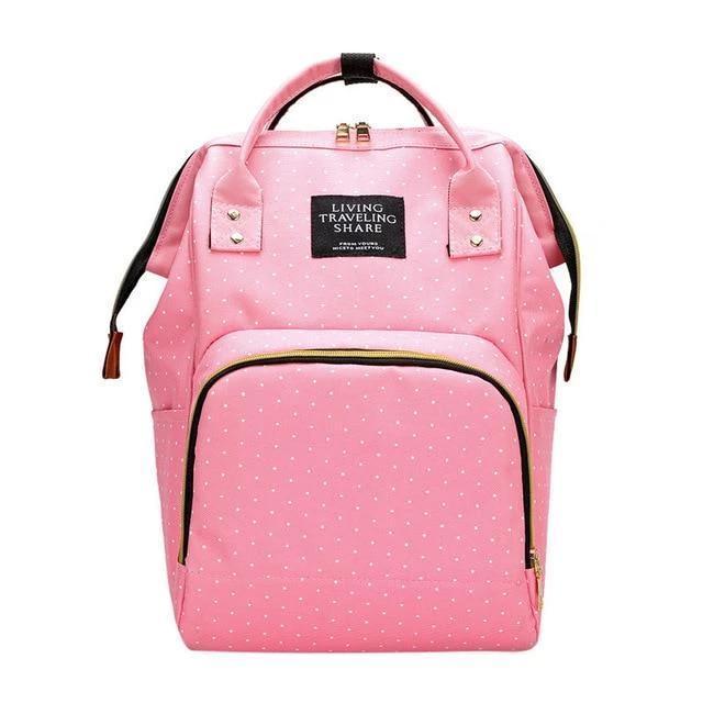 Diaper Backpack diaper backpack Trendy Household Dot Light Pink 
