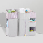 Portable Baby Crib Organizer - Diaper Hanging Organizer Baby Crib Organizer Trendy Household Gray 