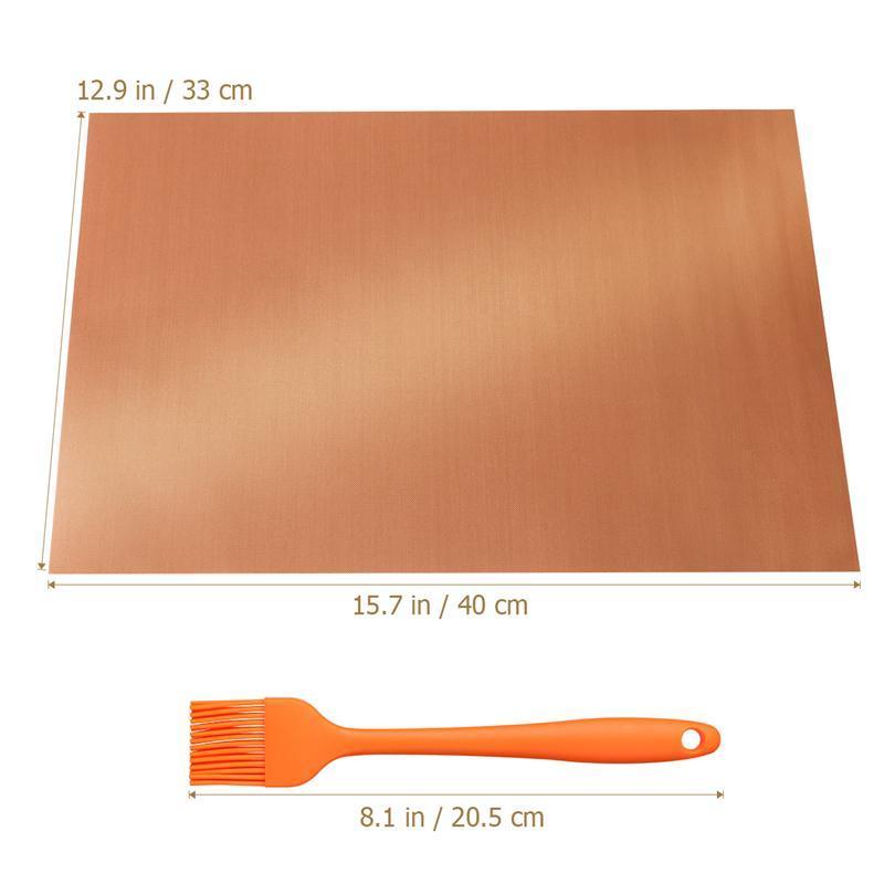 Non Stick BBQ Grill Mat 3PC With Brush grill mat Trendy Household 