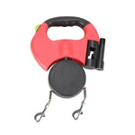 Retractable Dual Dog Leash with Light