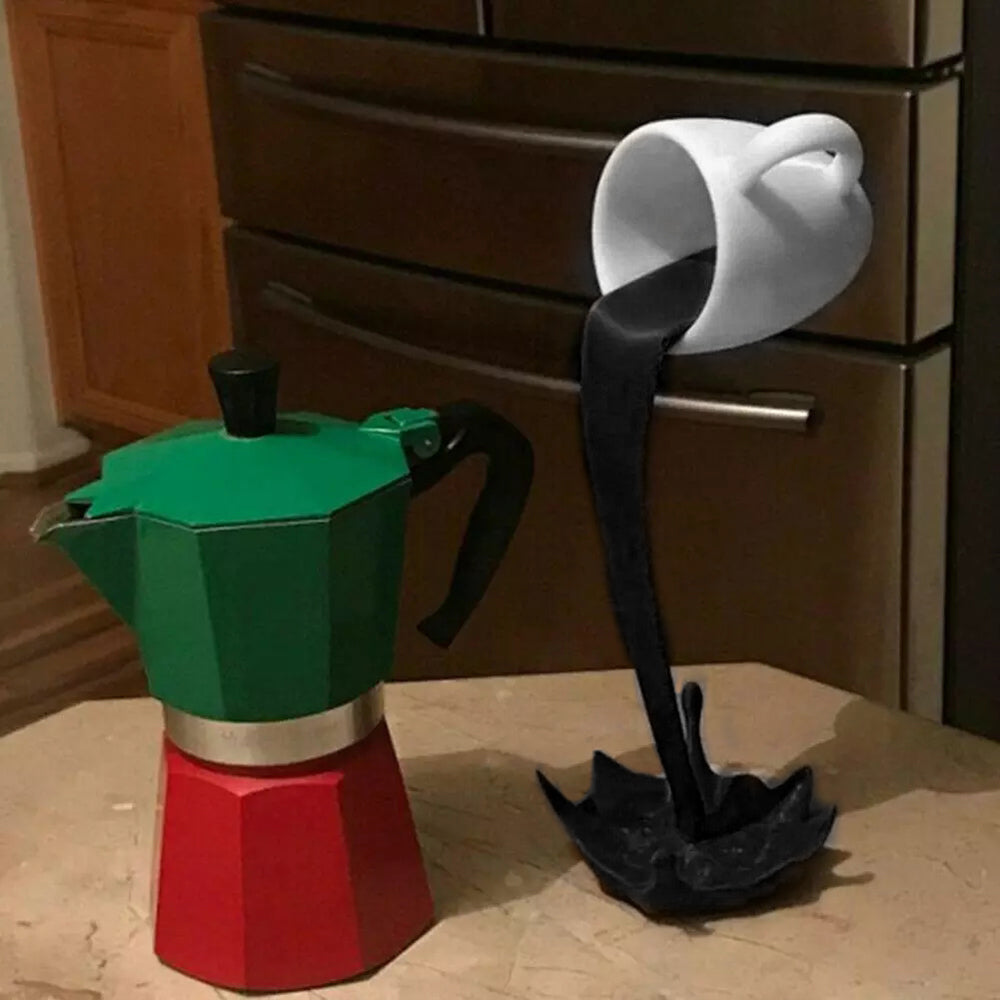 Floating Coffee Cup Art Resin Statue
