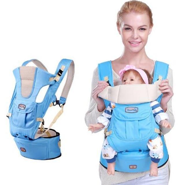 Ergonomic Baby Carrier infant Baby Hip Seat Sling baby carrier Trendy Household Blue 