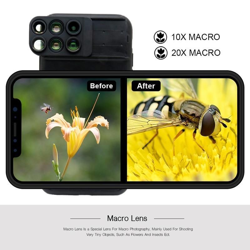6 in 1 Camera Lens Phone Case for iPhone XR, XS, and XS Max