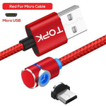 Magnetic Charging Cable Charging Cable Trendy Household 1m Red Micro Cable 