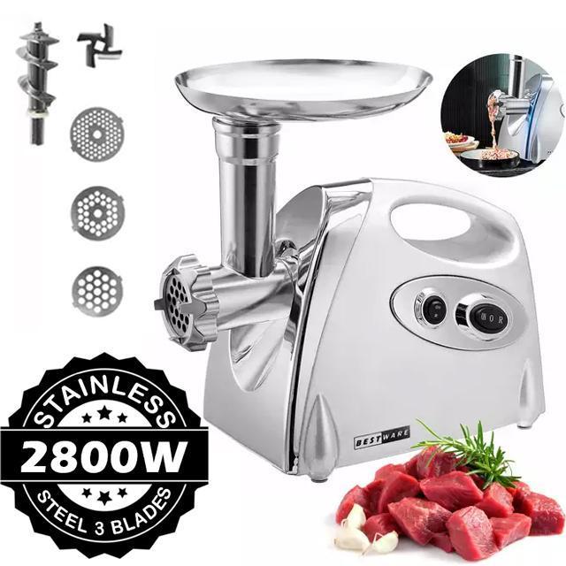 Electric Meat Grinder & Sausage Stuffer with Stainless Steel Blade | 2800W High Power