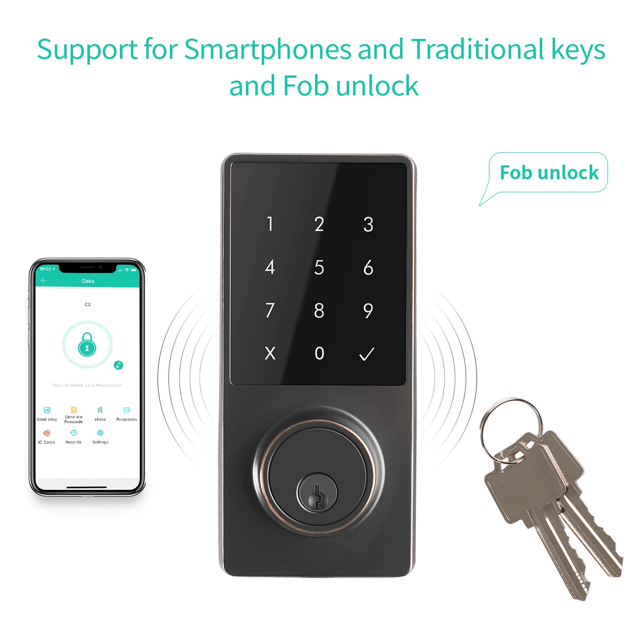 Electronic Keyless Deadbolt Smart Door Lock