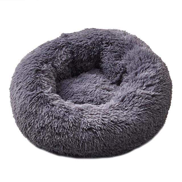 Comfy Faux Fur Pet Bed DOG BED Trendy Household Dark Gray Small(50cm) 