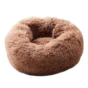 Comfy Faux Fur Pet Bed DOG BED Trendy Household Coffee Small(50cm) 