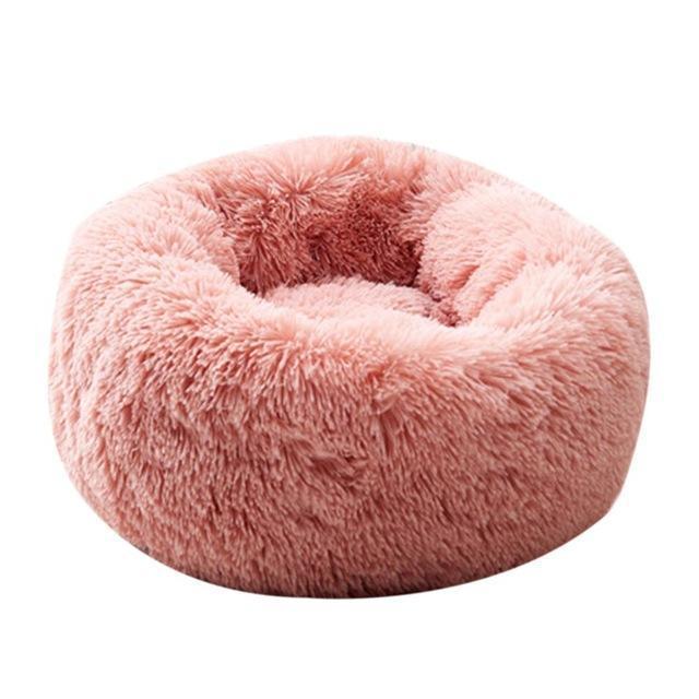 Comfy Faux Fur Pet Bed DOG BED Trendy Household Light Pink Small(50cm) 