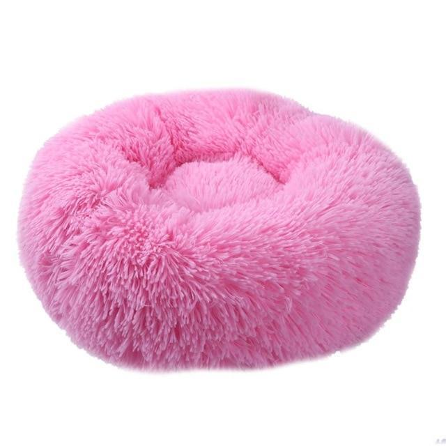 Comfy Faux Fur Pet Bed DOG BED Trendy Household Pink Small(50cm) 